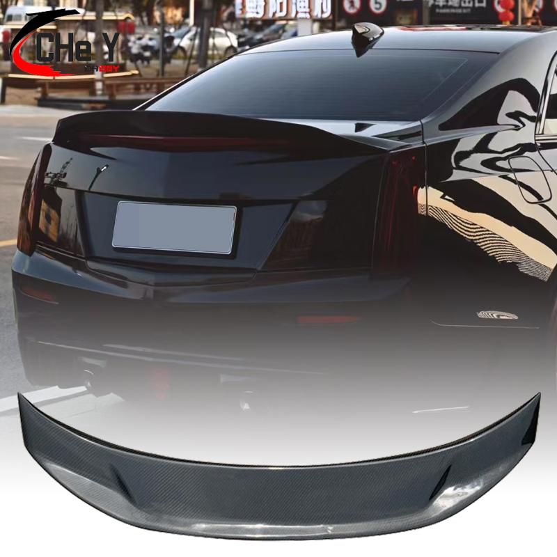 Для Cadillac ATS L 4-дверный 2014 2015 2016 2017 Кованый Настоящий Углеродный Волокно Глянцевый Черный Высококачественный Задний Спойлер Крышка Багажника GT Стиль