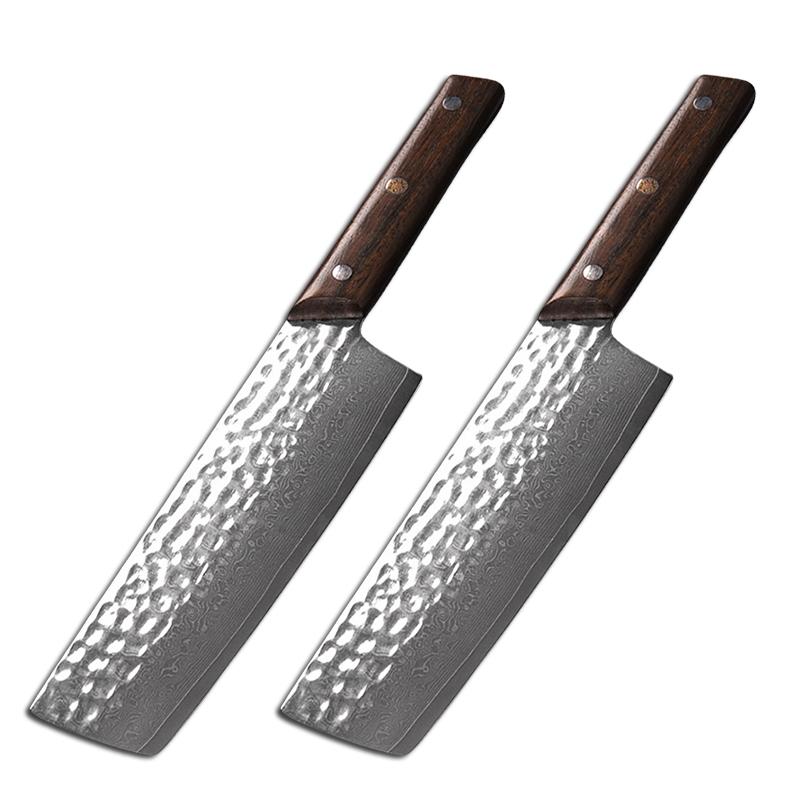 67 Layer Damascus Steel Chef Knife Forged Kitchen Meat Cleaver Slicing Nakiri Sushi Knife Cooking Knife Tools with Wood Handle