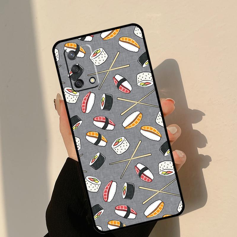 Японский кейс для еды суши для Oppo A80 A60 A40 A15 A16 A17 A57 A94 A74 A54 A76 A96 A18 A38 A58 A78 A98 A6 A5 Pro