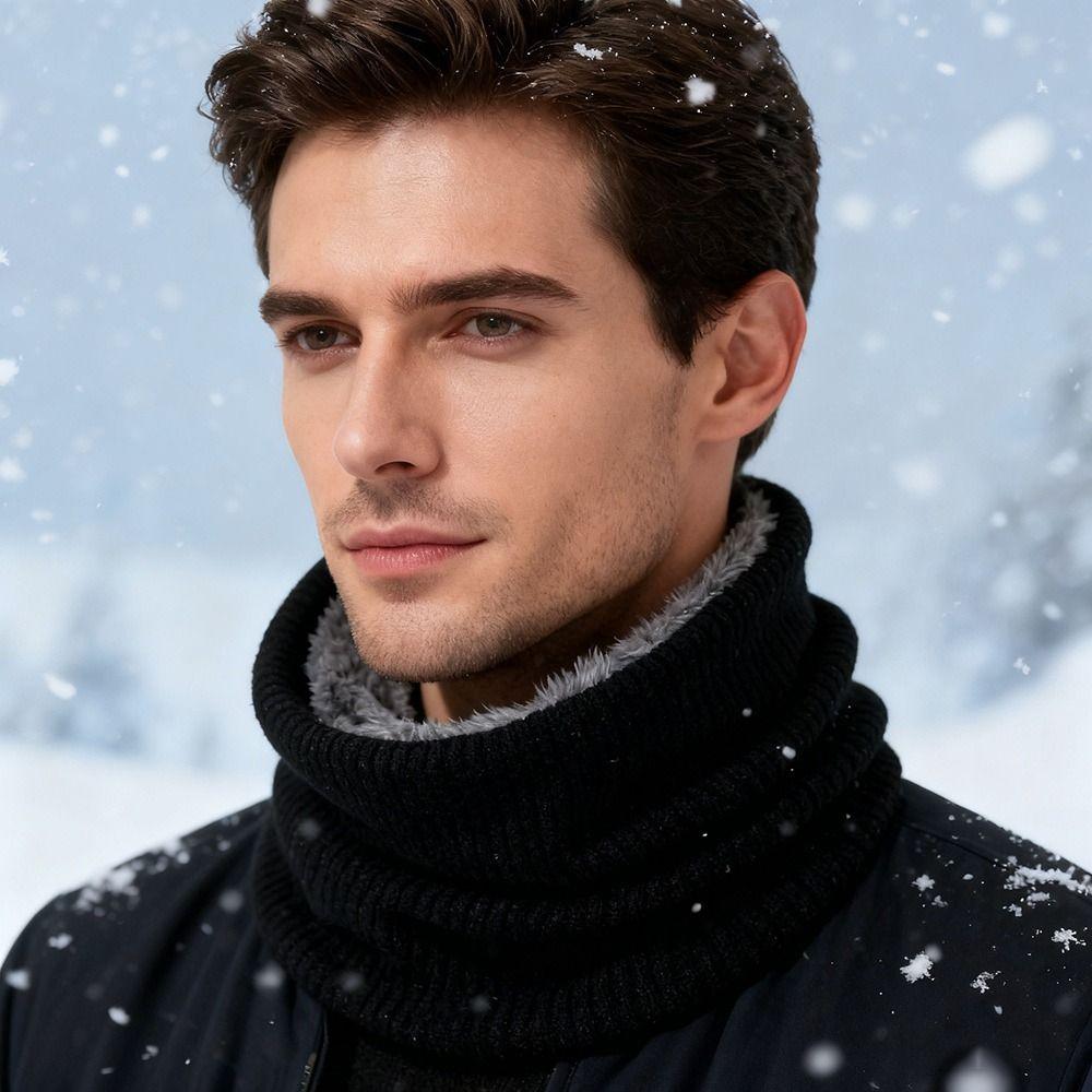 Breathable Neck Warmer Solid Thick Neck Scarves New Plush Snood Winter