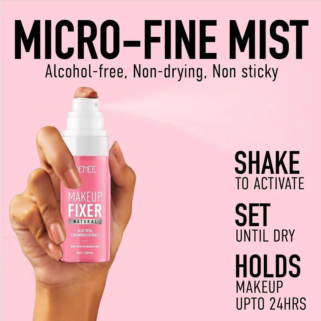 RENEE Natural Makeup Fixer For Face Dewy Finish Vegan & Cruelty-Free 60 ml