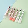 Soft Mask Brush Double Head Silicone Soft Bristle Brush Dual-use Electroplate Facial Mask Cleaning Brush Facial Beauty Tool