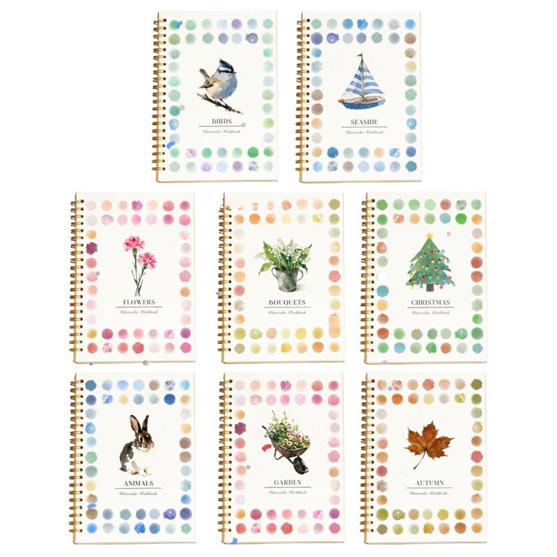 Акварельные раскраски Книжка-раскраска Подходит для начинающих Набор для рисования Легкие пейзажи Набор красок Искусство и ремесла