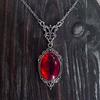 Готическое геометрическое красное прозрачное стеклянное ожерелье с подвеской для женщин, модные украшения в стиле панк, черное ожерелье в стиле Y2K, украшения для подарков на Хэллоуин, Рождество