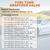 Автомобиль 13907643106 для 2016-2021 230i 340i 430i 440i M240i Топливные баки Воздушные сапуны Клапаны Углеродные баки Клапаны