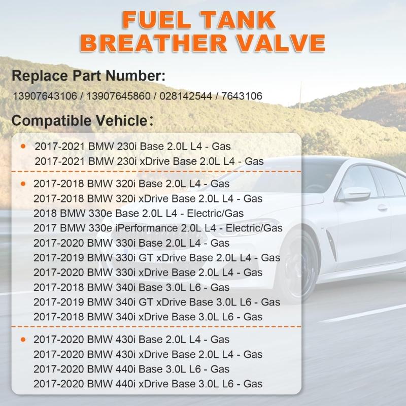 Автомобиль 13907643106 для 2016-2021 230i 340i 430i 440i M240i Топливные баки Воздушные сапуны Клапаны Углеродные баки Клапаны