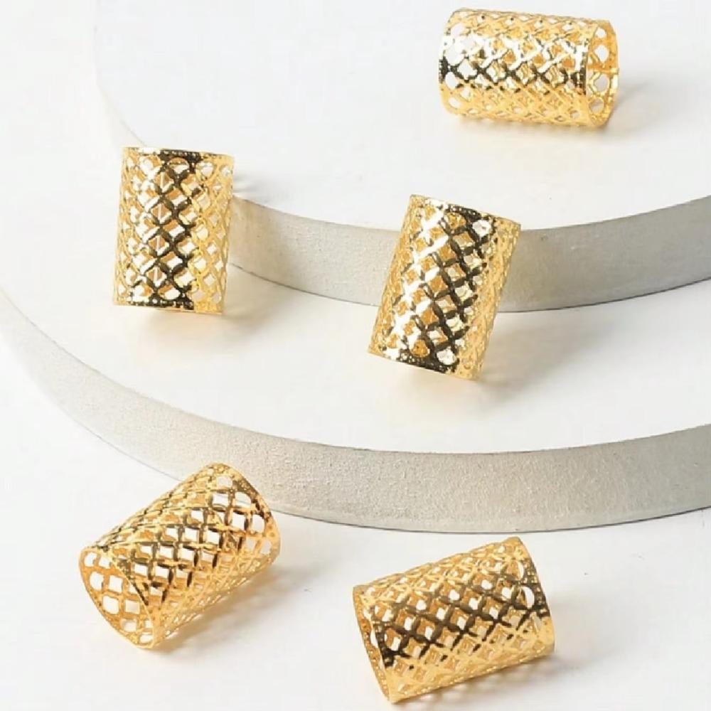 5 шт. Кольца для плетения волос с вырезами, металлические зажимы-манжеты, трубки для косичек, бусины для дредов, Женские