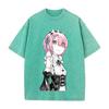 Горячая Аниме Re Zero Рам Милый Принт Футболка Мужская Женская Футболки Короткий Рукав Хлопковая Одежда Ретро Стирка Футболка Харадзюку Свободные Топы