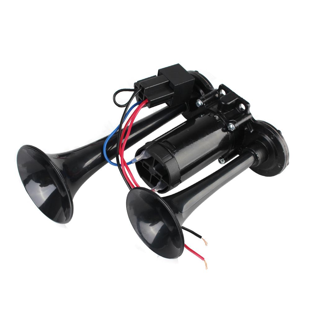 With Air Compressor and Relay Super Loud Hooter Car Electric Horn Modification For Motorcycle Boat Truck 12V Dual Trumpets 600dB