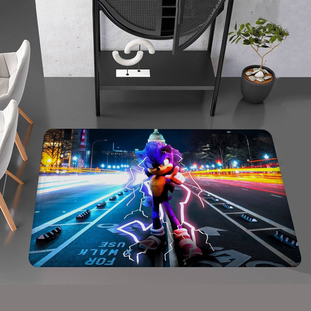 Game S-Sonic Movie Floor Mat Rectangle Anti-slip Home Soft Badmat Front Door Indoor Outdoor Mat Welcome Doormat
