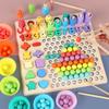 Children'S Wooden 13-In-1 Clip Beads Fishing Logarithmic Board Multifunctional Shape Digital Cognition Early Education Educational Toys