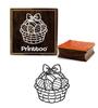 Printtoo Bread Basket Scrap-Booking Square Brown Wooden Rubber Stamp Craft Stamps-3 x 3