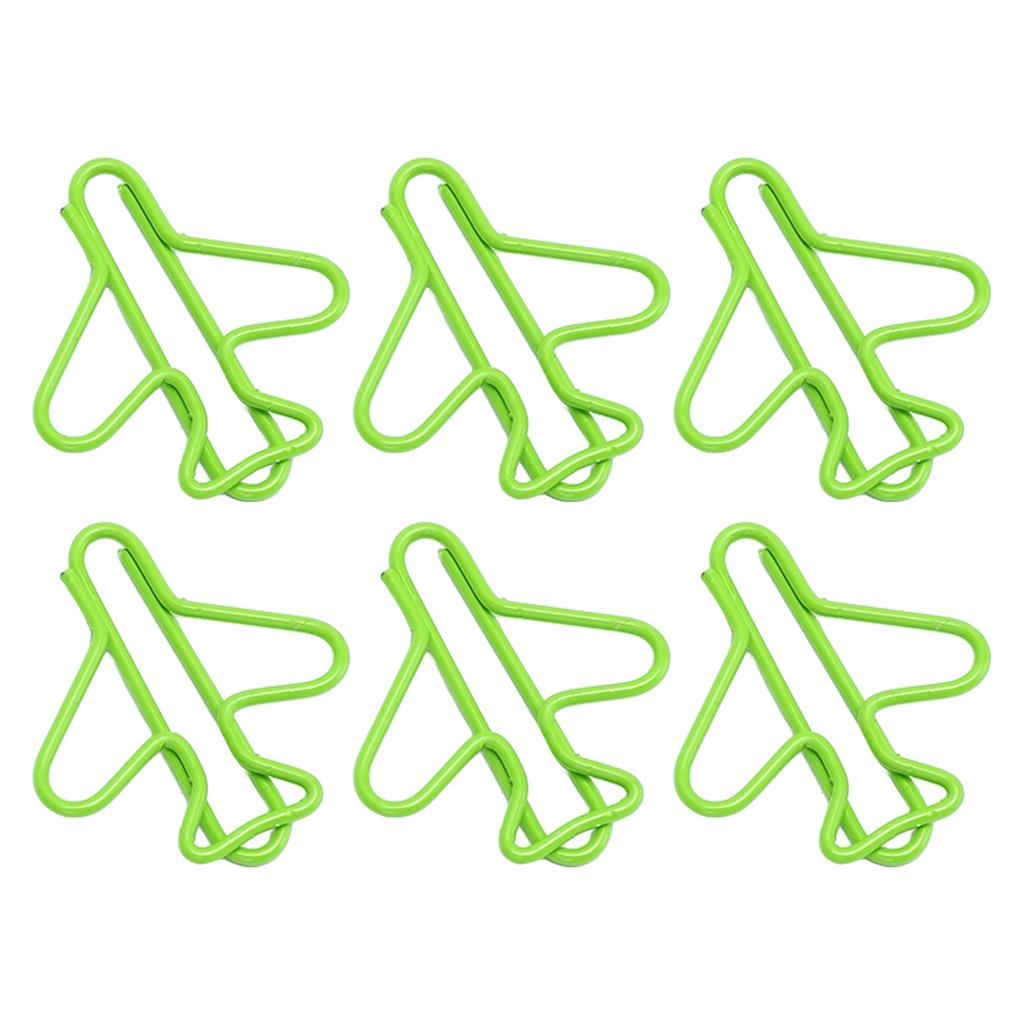 100Pcs Cute Paper Clips Plane Shape Design Covered Wire Bright Color Paperclips for Scrapbook Card Papercraft
