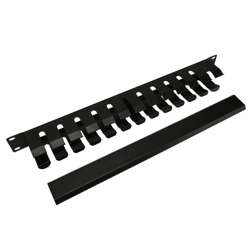 2U Rack Mount Cable Management 12 Slots with Dustproof Panel for 19inch Standard Cabinets for Tower