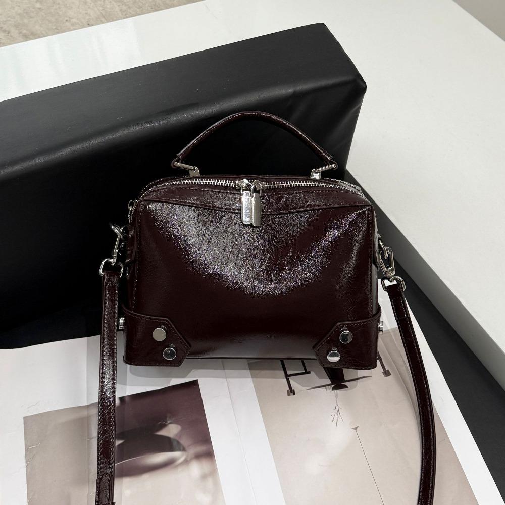 Женская сумка через плечо из коровьей кожи, универсальная, женская, простая, сумка для покупок, большая вместимость, практичная, однотонная кожа