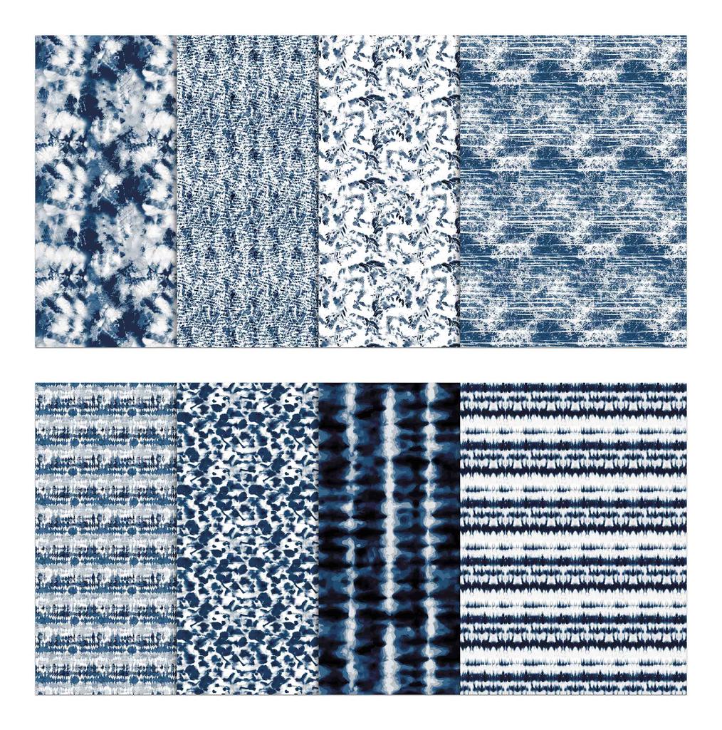 Soimoi Комплект из 8 штук Fat Quarter — с принтом Tie & Dye, 18 x 22 дюйма, лоскутное шитье своими руками — предварительно нарезанная ткань для квилтинга из 100 хлопка