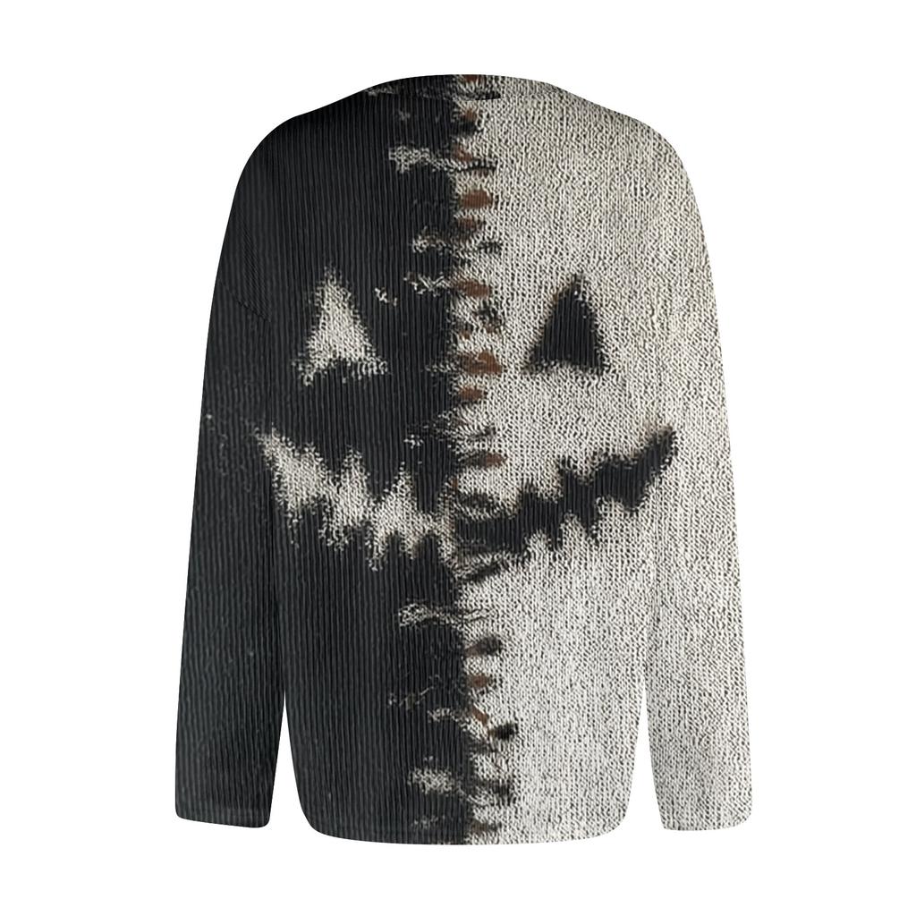 Women's Fashion Printed Long Sleeve Knitted Cardigan Button Down Jacket