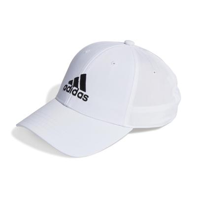 Мужская легкая бейсболка Adidas DKH27 с вышитым логотипом, белая/черная (II3552), Размер 54.0-57.0 см (Дети)