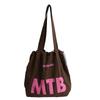 Light Weight Letter Shoulder Bag Nylon Tote Bags Simple Drawstring Bags  Ladies