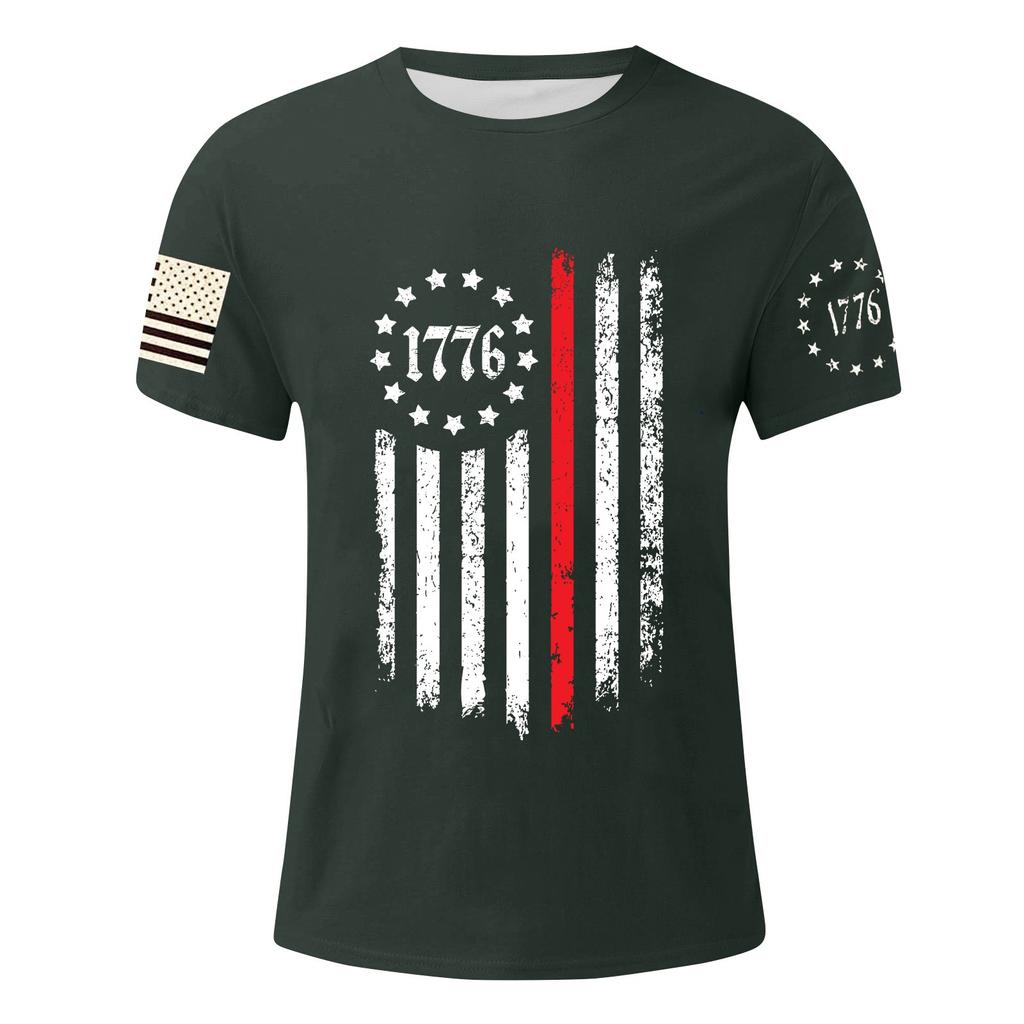 Men's Independence Day Printed T-Shirt Men's Loose Casual Short Sleeve Top