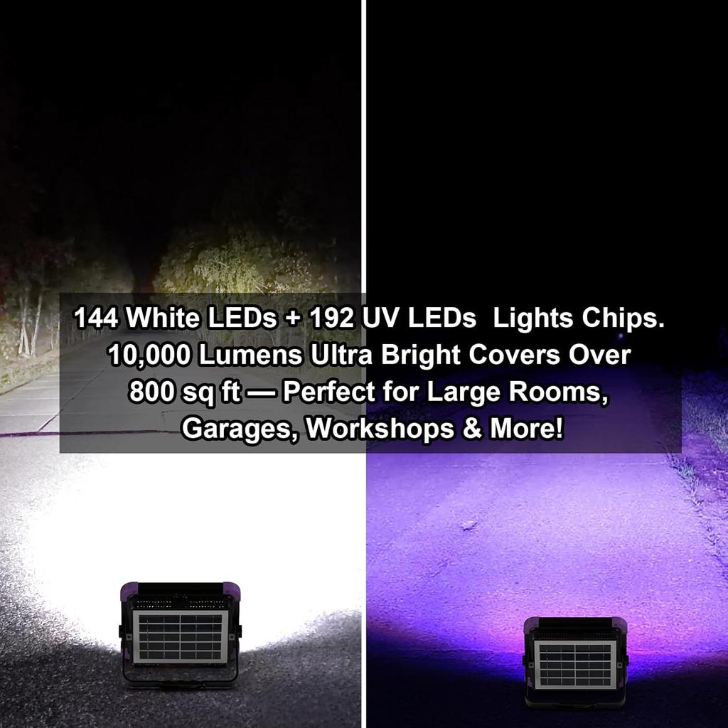 10000 мАч УФ Рабочий свет 10000 лм 395 нм Портативный Магнитный Солнечный Черный свет для Вечеринок с Неоновым Светом, Рыбалки Сомом, Хэллоуина