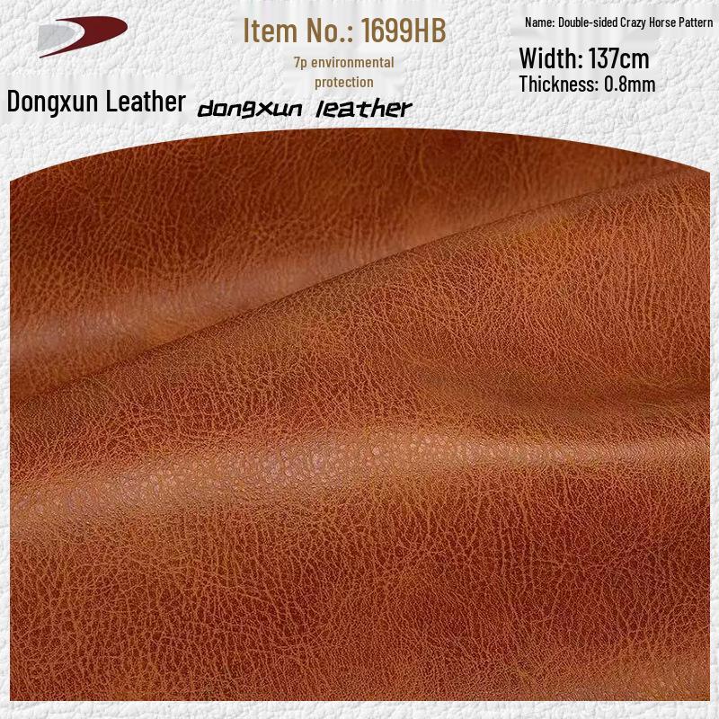 Double-Sided 1.8mm Crazy Horse Pattern Semi-PU Leather for Shoes, Furniture, Bags, Gift Boxes, Placemats, and Sports Equipment.
