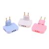Adjustable 3 In 1 Eu Extension Plug Electrical Adapter 180 Degree Rotation