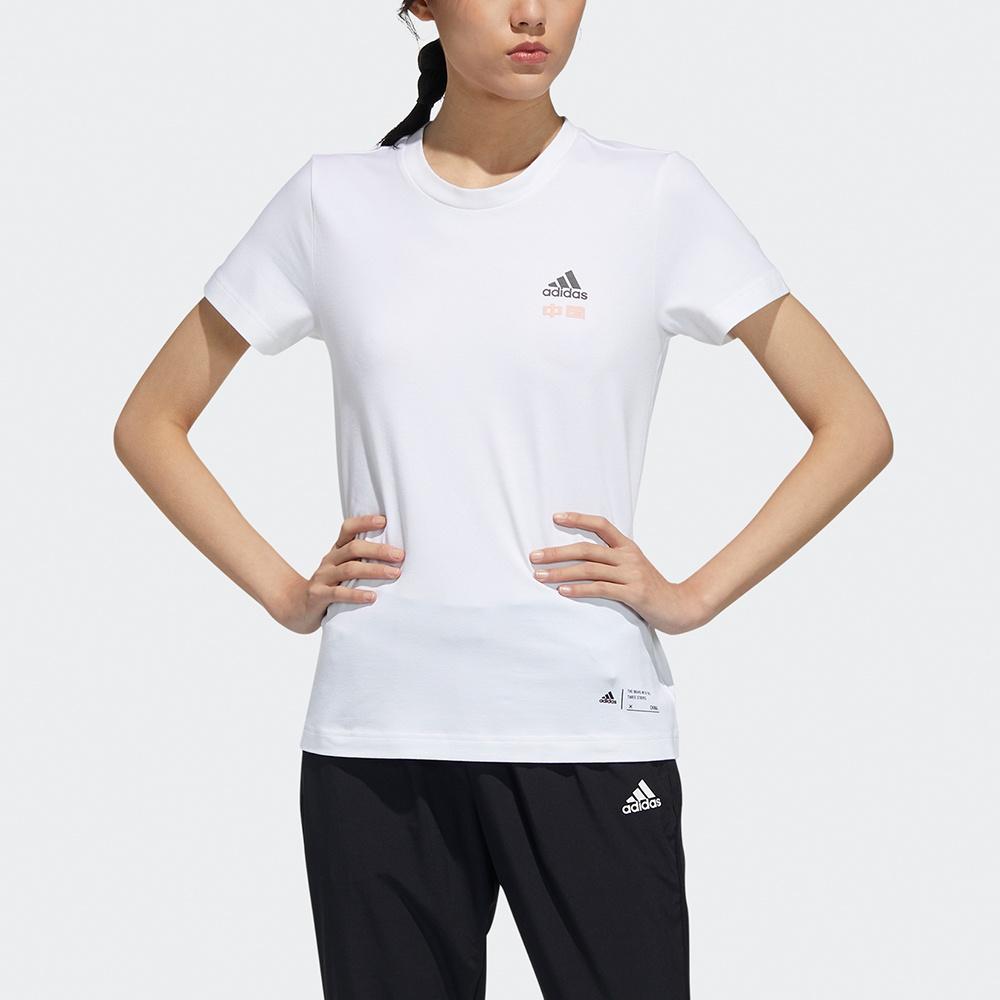 (WMNS) adidas Panda Print Sports T-Shirt Asia Sizing 'White' Women's GP1846