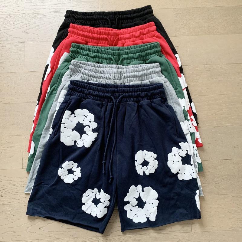 Повседневные шорты Харадзюку Y2k с американским 3D-принтом цветов, отпускные шорты для улицы