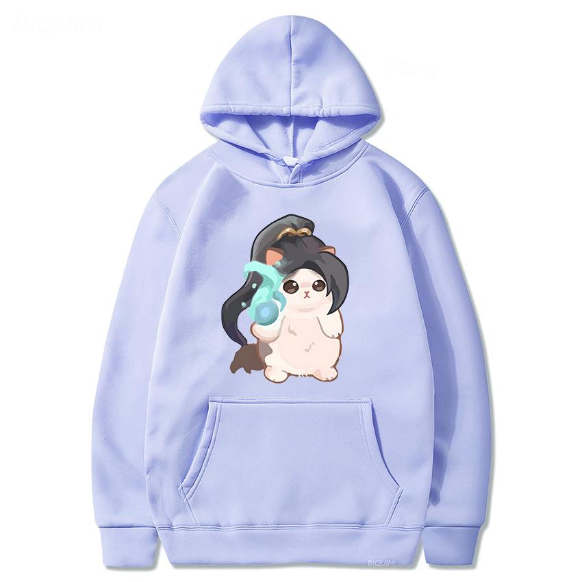 VALORANT Sage Hoodie Streetwear Sweatshirts Unisex and Unisex Cat Cute Print Tops Tracksuit Unisex Students Anime Clothes