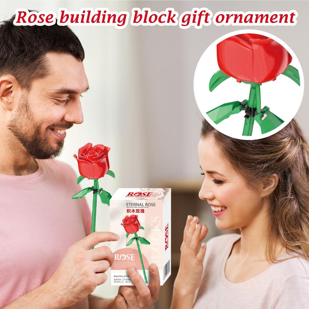 Rose Bouquet Building Block Set, Home Decoration Roses, Everlasting Bouquet Valentine's Day Gift For Her,