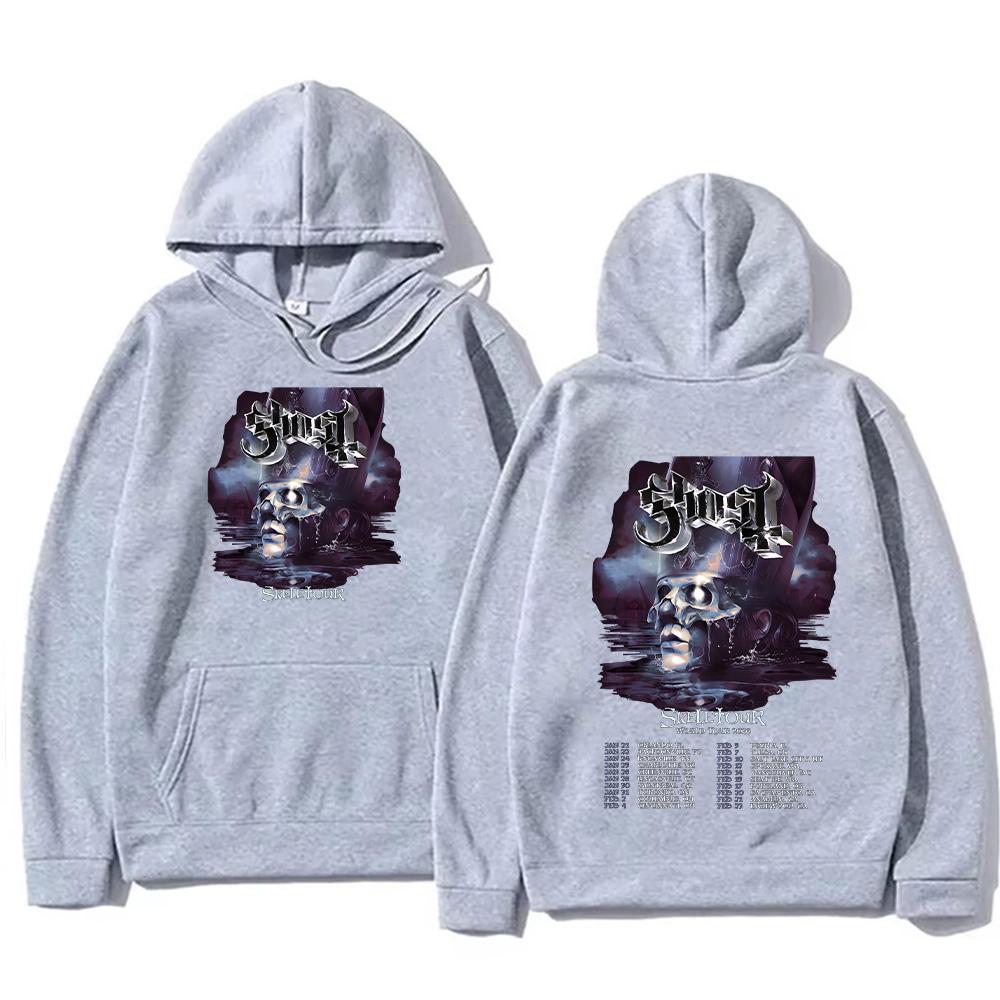 Band Ghost Skeletour World Tour 2026 Hoodies Men's Clothing Harajuku Gothic Retro Sweatshirt Casual Unisex Pullovers