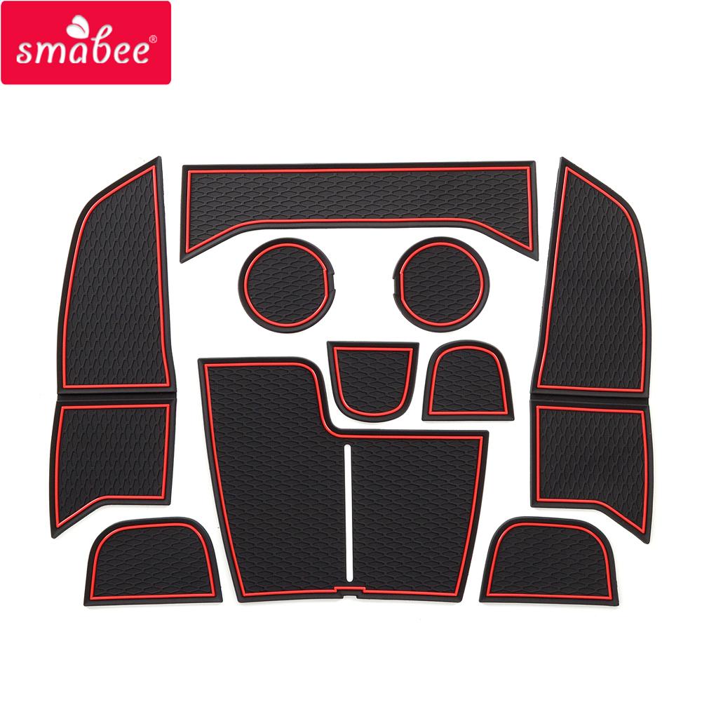 Smabee Gate Slot Cup Pad для Ford FOCUS 2019 Автомобильные аксессуары для интерьера Резиновые нескользящие коврики Противоскользящий коврик Наклейка на автомобиль