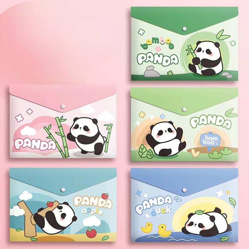 5PCS/Set Large Capacity A4 File Folder Test Paper Storage Waterproof Document Bag PP Snap-fastener Envelope Folder