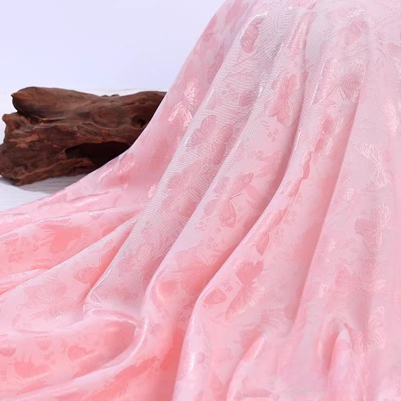 100x150 см Цветная Жаккардовая Шелковая Сатиновая Ткань с Бабочками для Шитья Древних Костюмов Ханьфу Танский Костюм Юбка с Лицом Лошади Одежда