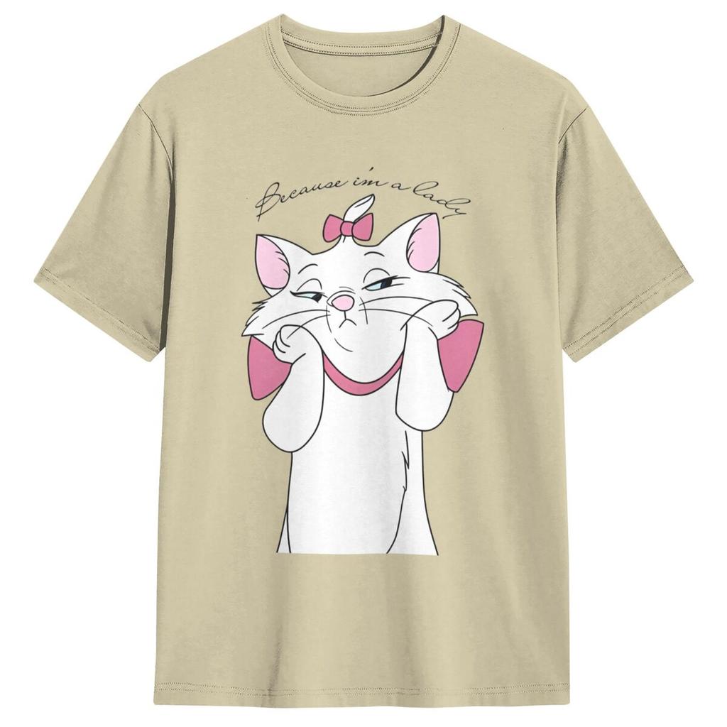 The Aristocats Marie Cat T Shirt Hipster T-Shirts Short Sleeves Aesthetic Tshirt Beach Cotton O-Neck Oversize Top Tees