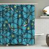 Vibrant Blue Floral Shower Curtain Modern Bathroom Decor Waterproof Fabric With Hook Rings For Bathtub Or Poolside Use.