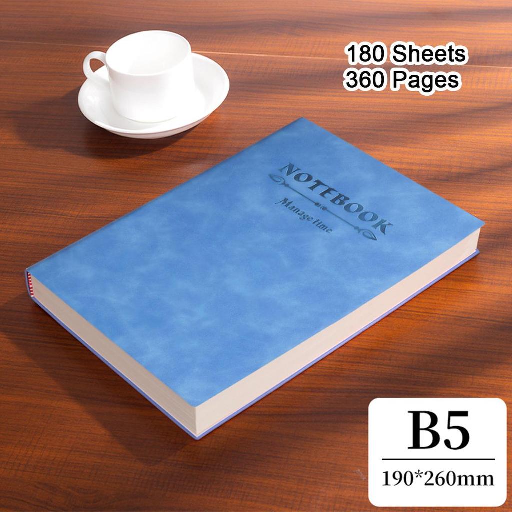 A4/A5/B5 Soft Leather Notebook, Lined Pages, Business Meeting Record Book, Notepad, Student Diary, Subject Notes, 180 Sheets