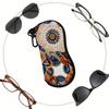 2D-Bohemian Mandala Floral Print Glasses Holder, Protective Sunglasses Case, Stylish Vintage Pattern Eyewear Pouch, Durable Zipper Travel Accessories
