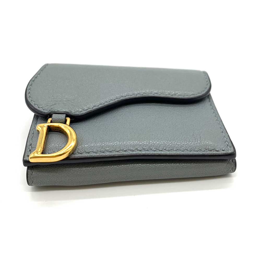Used Dior saddleTri-fold wallet leather Women