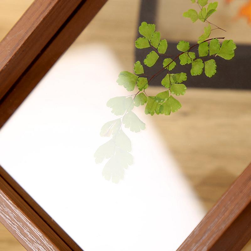 1шт креативная модная фоторамка двухсторонняя стеклянная мини квадратная рамка для образцов деревянная ретро