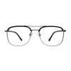Oart Salt Black Silver Two-Bridge Blue Light Blocking Glasses Frame