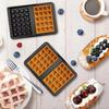 2 Piece Square/Rectangular Air Fryer Waffle Mold Silicone Baking Mold Portable Waffle Maker  Oven