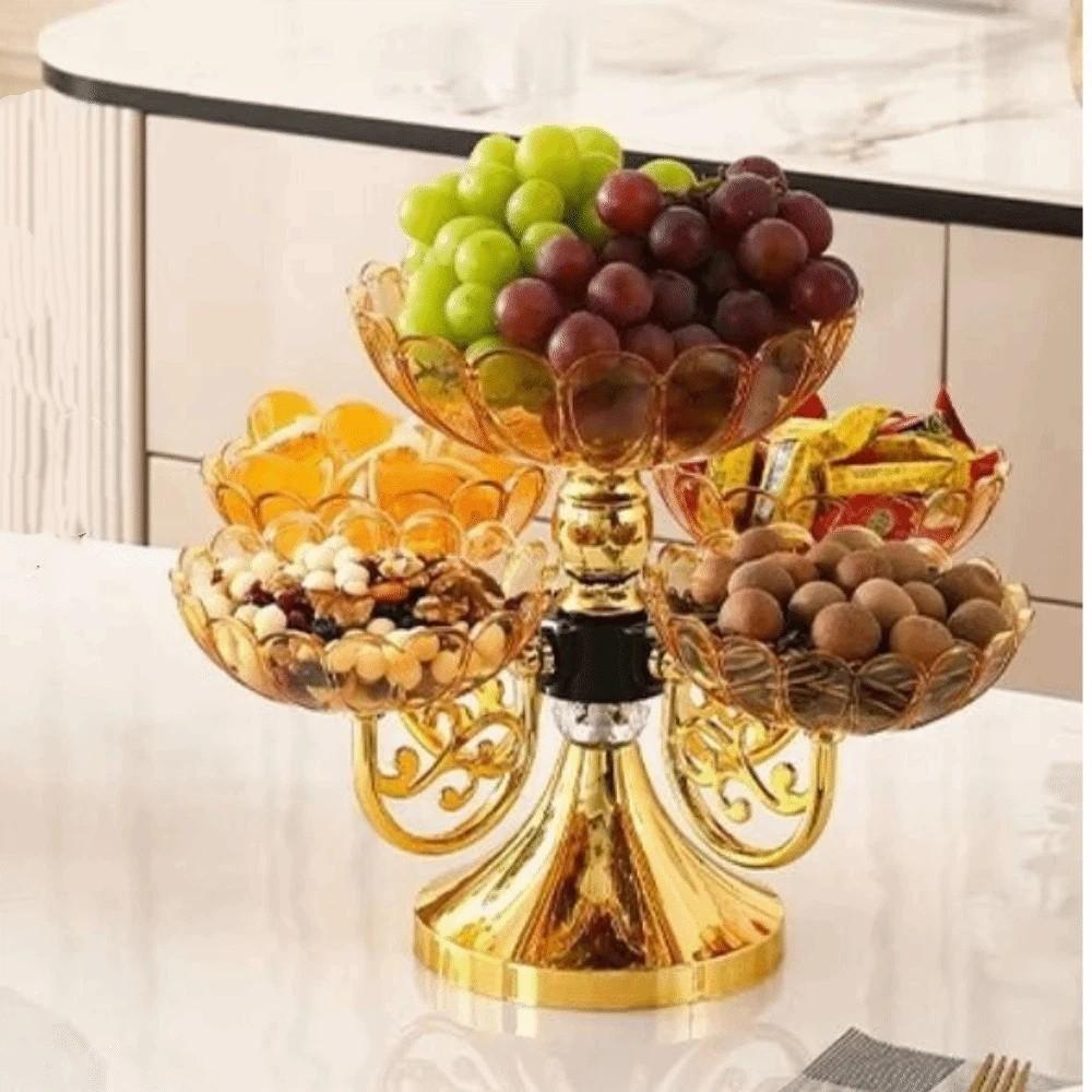 Элегантная вращающаяся подставка-поднос для закусок, фруктов, в форме цветка, элемент декора для дома