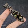 Natural Ammolite Gemstone Handmade Copper Wire Wrap Pendant Jewelry 3.23" M7r70