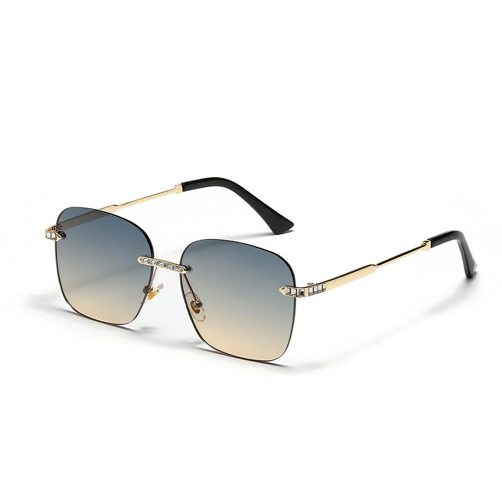 Очки без полей квадратные мужские металлические большие текстурные солнцезащитные очки новые женские Ins солнцезащитные очки