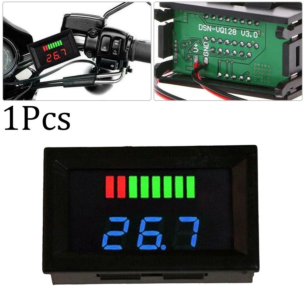 LED Digital Voltmeter Battery Fuel Gauge Suitable For Marine Motorcycle 12V-72V