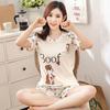 2 шт./компл., женская одежда для сна с героями мультфильмов, топ, шорты с короткими рукавами, пижамный комплект