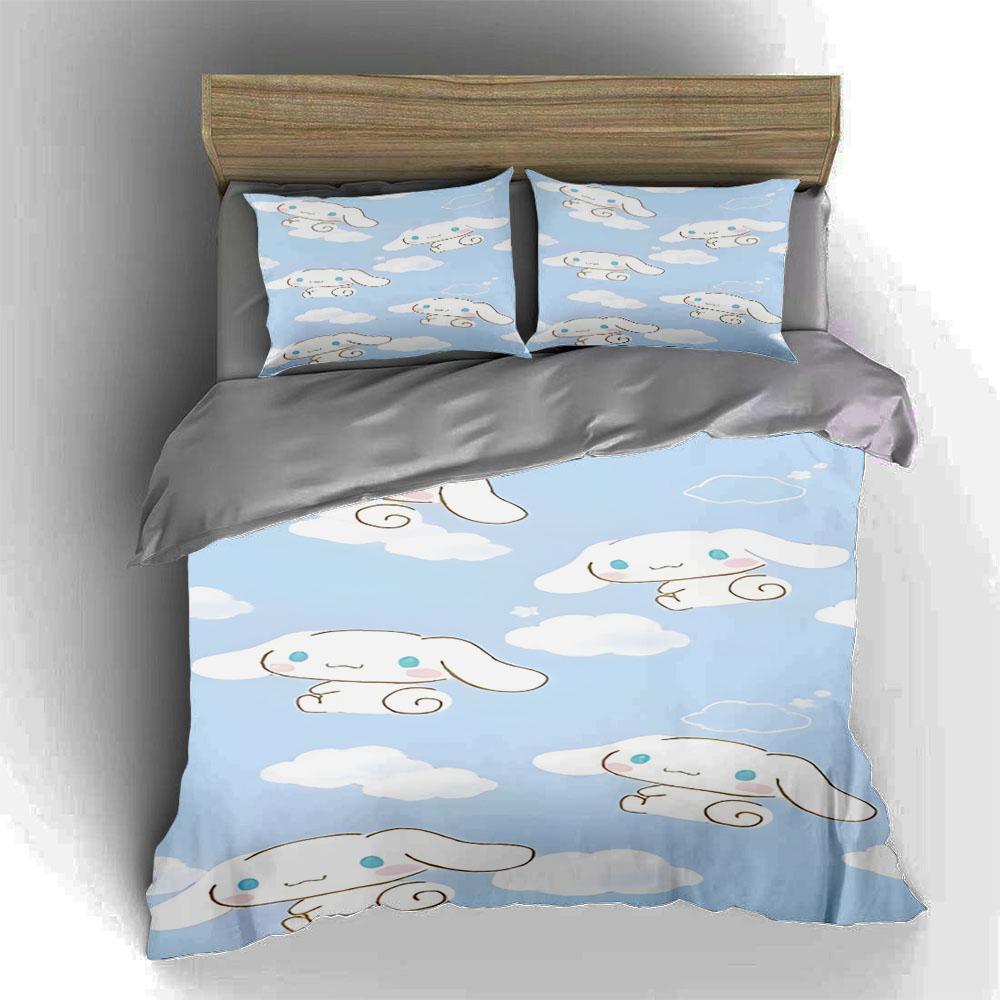 Clouds cartoon rabbits Bedding Duvet cover sets Duvet covers Pillowcases gifts (1 * Duvet Cover 2 * Pillowcases, without duvet insert)