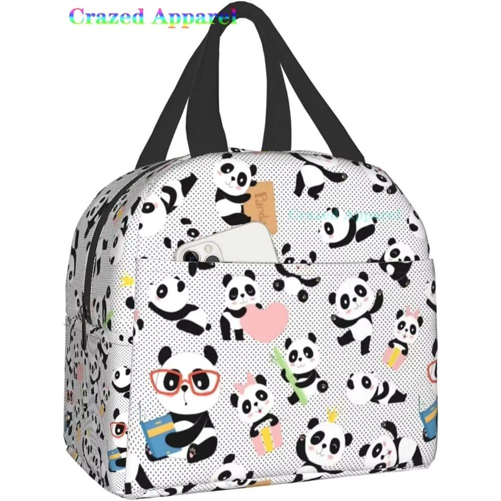 Милая розовая панда термобокс для ланча Bento Kawaii сумки для ланча Маленькие контейнеры для закусок Сумка-ланчбокс Изолированный пакет со льдом